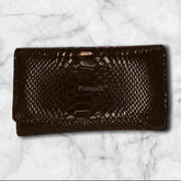 Designed Leather Black Colour Purse