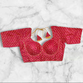 Cotton Silk Chain Stitch Sabyasachi Cut Blouse Pink