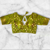 light green color banarasi blouse