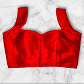 silk blouse sleeveless red colour