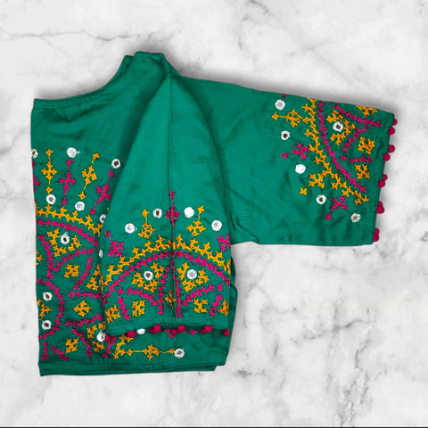 gujarati  work boat neck blouse hand design