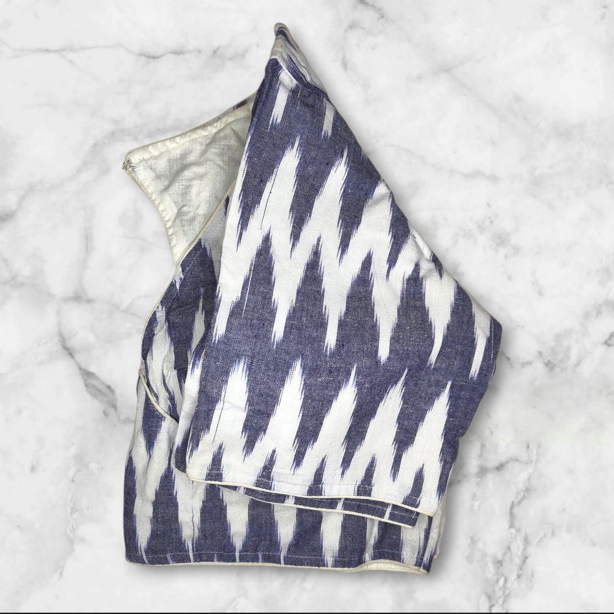 white and grey colour ikat blouse