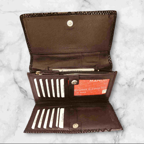 Designed Leather Black Colour Purse