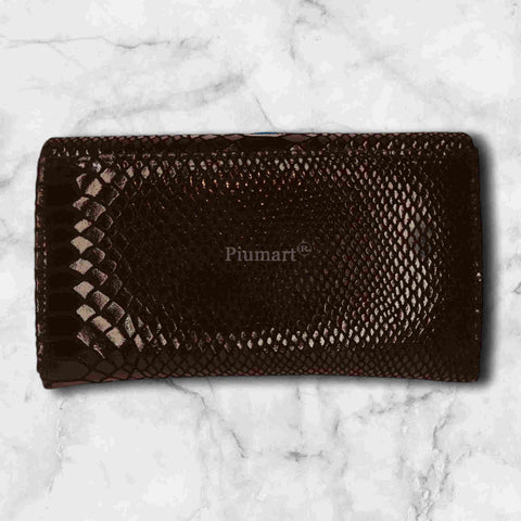 Designed Leather Black Colour Purse