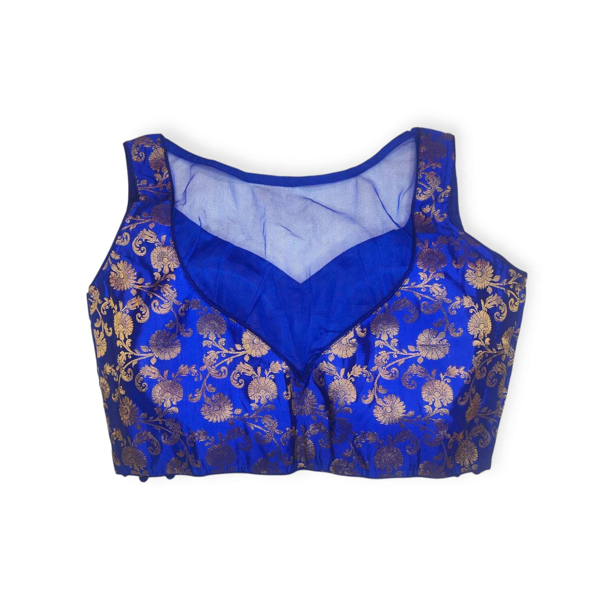 sweet heart design with pad banarasi blouse