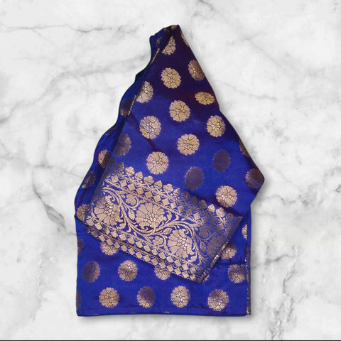blue banarasi hand design