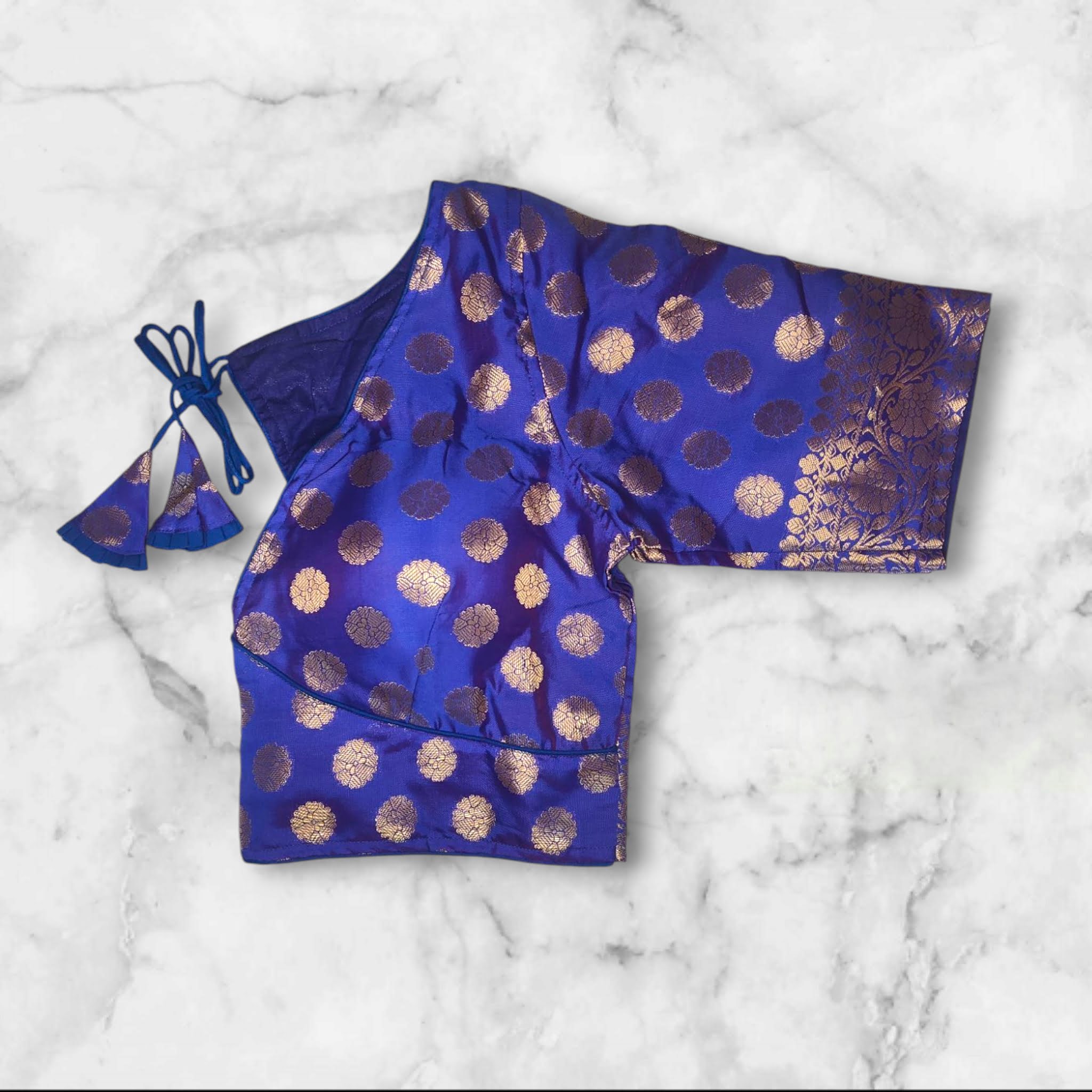 glass sleeves katan banarasi blouse hand design