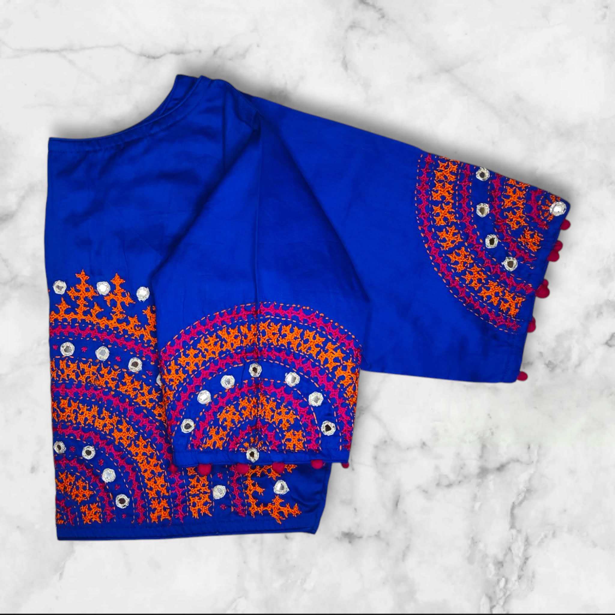 boat neck blouse hand designs simple
thread work
