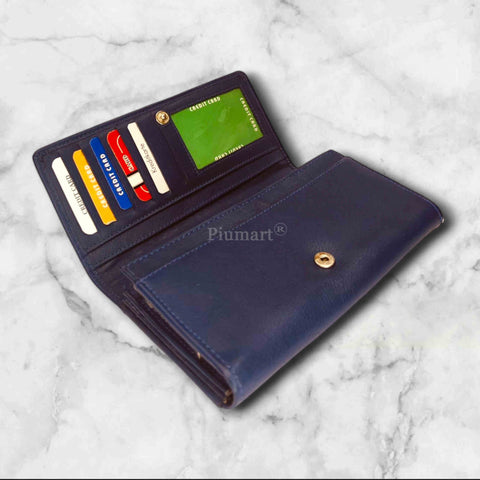 Blue Leather Hand Purse