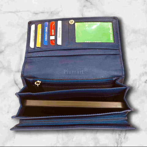 Blue Leather Hand Purse
