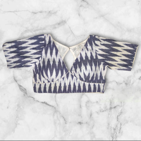it is ikkat blouse back neck designs with cotton lining
