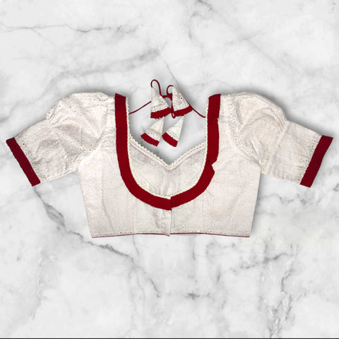 cotton hakoba readymade blouse with puff sleeves