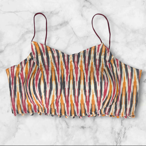 multicolour ikkat padded blouse 