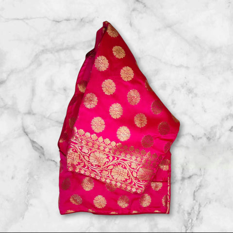 pink banarasi blouse design photo