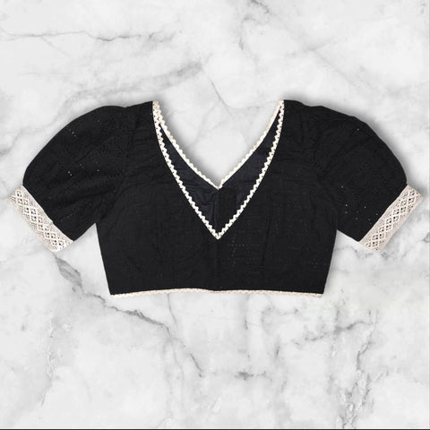 princes cut hakoba lace work blouse