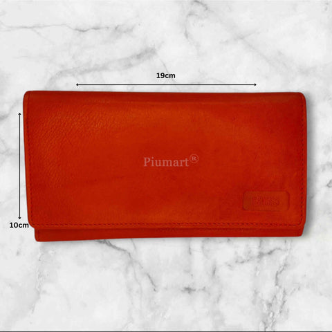 Red Pure Leather Hand Purse