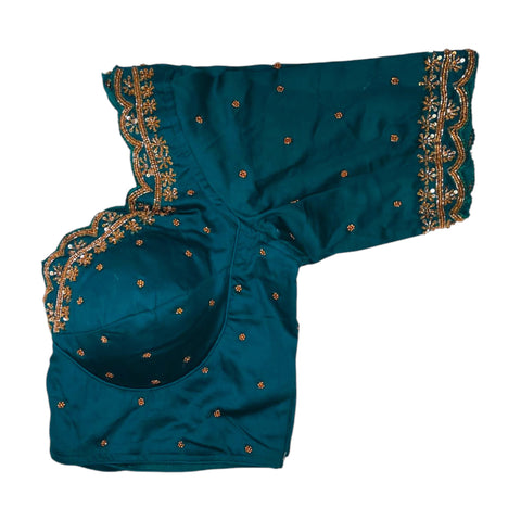 cotton satin hand embroidery blouse 