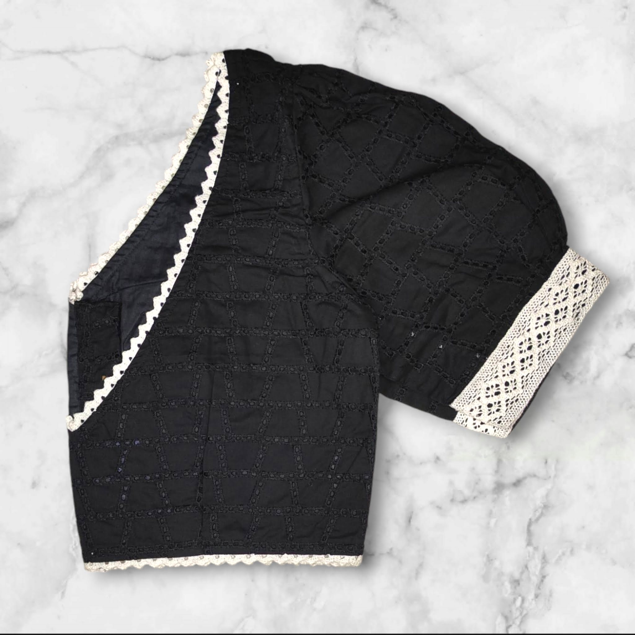 v cut hakoba blouse lace work