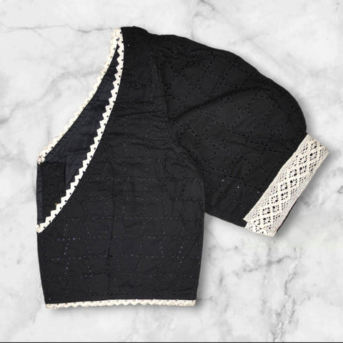v cut hakoba blouse lace work